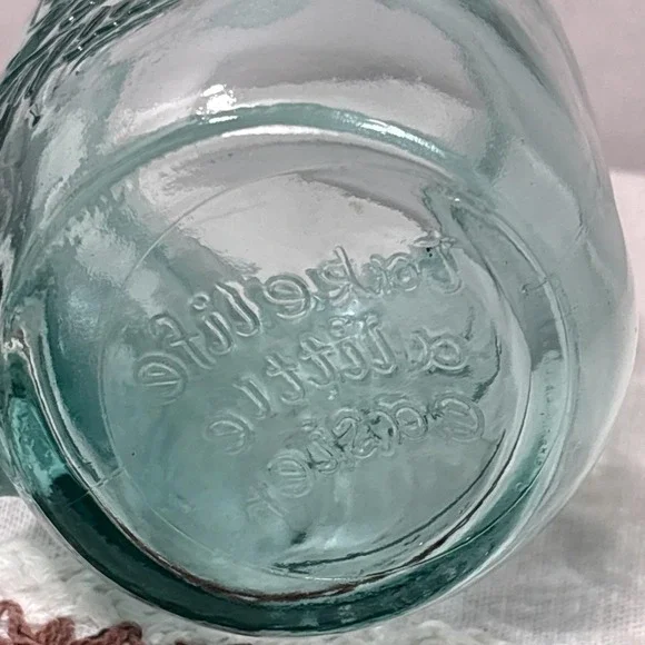 Vtg Aqua Blue Mason Jack In The Box Mug Jar Bicentennial 1976 Liberty Bell 10 Oz - Picture 4 of 5